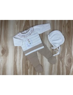 Conjunto Lana AF9916 Blanco/Camel 2