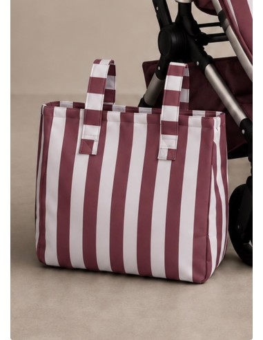 Bolso Carro Rayas Burdeos