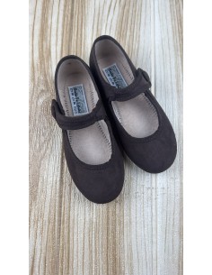 Zapato 855/Boton Suede Mor (Chocolate)