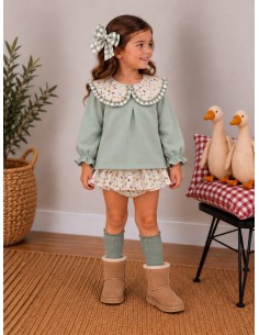 Falda Braguitas Verde (Incluye Lazo Pelo) 10981