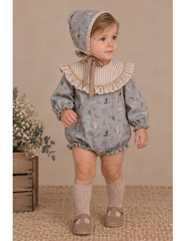 Pelele Conejitos Cuello Vichy Topo 27234