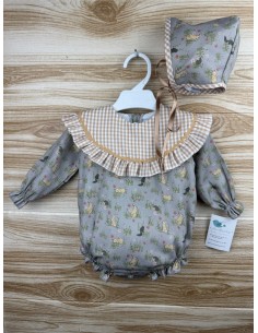 Pelele Conejitos Cuello Vichy Topo 27234 2