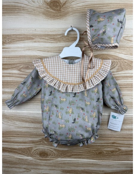 Pelele Conejitos Cuello Vichy Topo 27234