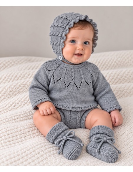 Conjunto Lana 4 Piezas "Familia Campo" 26353 Gris