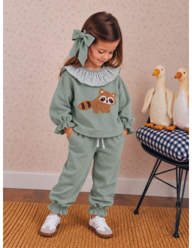 Chandal Niña Verde Empolvado