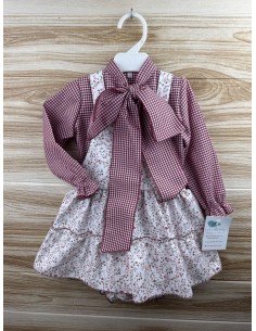 Pichi Flores Camisa Vichy Burdeos 27236