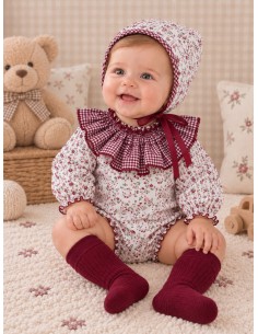 Pelele Cuello Vichy Burdeos 27235