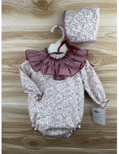 Pelele Cuello Vichy Burdeos 27235 2