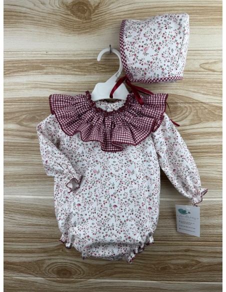 Pelele Cuello Vichy Burdeos 27235
