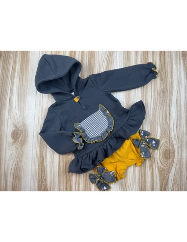 Conjunto Mariela Bolsillo Vichy Gris