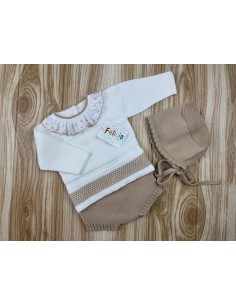 Conjunto Lana AF9954 Blanco/Camel
