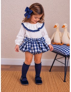 Conjunto Falda Braguita Vichy Azul 10972