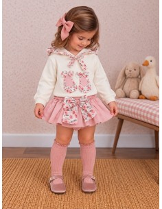 Conjunto Falda Braguita Manoletinas Rosa 10937