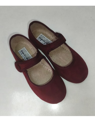 Zapato 855/Boton Suede Burdeos