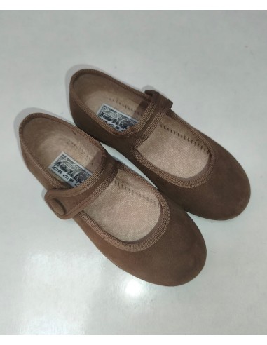 Zapato 855/Boton Suede Tabaco