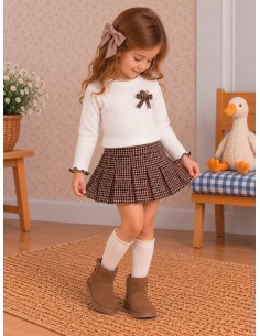 Conjunto Jersey Falda Pantalon Cuadros