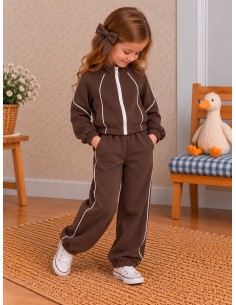 Conjunto Ballow Tejido Capa de Aire Camel