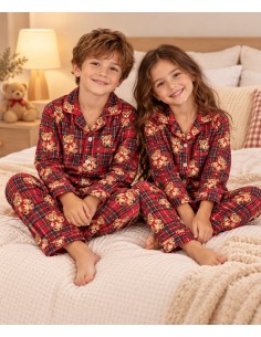 Pijamas Navidad Oso Rojo