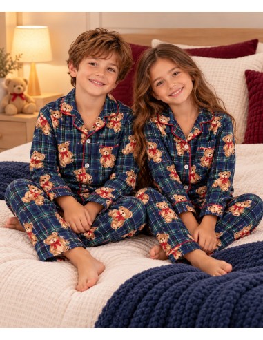Pijamas Navidad Oso Verde/Azul