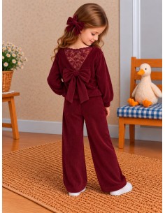 Chandal Burdeos Lazo Espalda