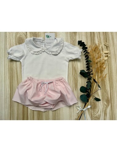Conjunto Falda Braguita Rosa Rayas 10066